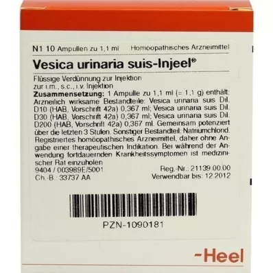 VESICA URINARIA ampolas suis-Injeel, 10 unidades VESICA URINARIA ampolas suis-Injeel, 10 unidades