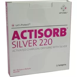 ACTISORB Compressas estéreis 220 Prata 10,5x10,5 cm, 10 unid