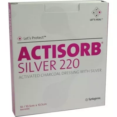ACTISORB Compressas estéreis 220 Prata 10,5x10,5 cm, 10 unid