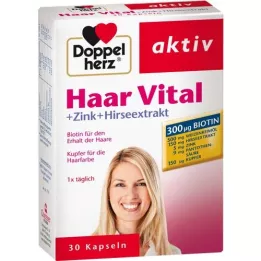 DOPPELHERZ Cápsulas Hair Vital + Zinco + Extrato de Milho, 30 unid