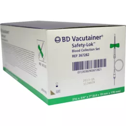 BD VACUTAINER Conjunto de coleta de sangue Safety Lok 21 G 18 cm, 50 unidades