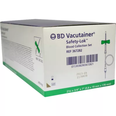 BD VACUTAINER Conjunto de coleta de sangue Safety Lok 21 G 18 cm, 50 unidades BD VACUTAINER Conjunto de coleta de sangue Safety Lok 21 G 18 cm, 50 unidades