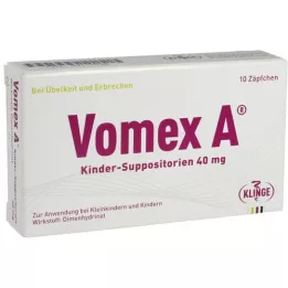 VOMEX A Supositórios infantis 40 mg, 10 unidades