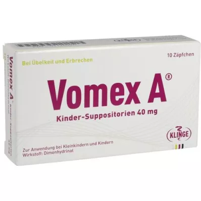 VOMEX A Supositórios infantis 40 mg, 10 unidades