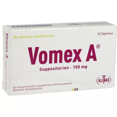 VOMEX Supositórios de 150 mg, 10 unidades VOMEX Supositórios de 150 mg, 10 unidades