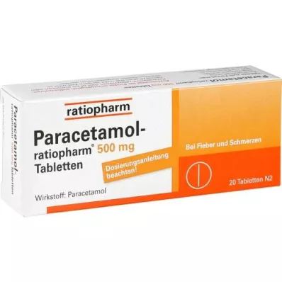 PARACETAMOL-comprimidos de ratiopharm 500 mg, 20 unidades