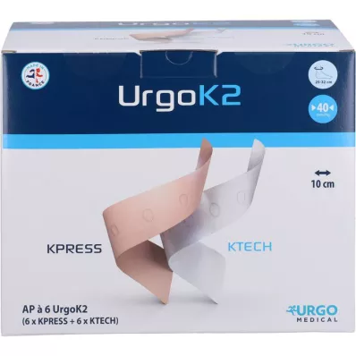 URGOK2 Sistema de compressão 10cm circunferência do tornozelo 25-32cm, 6 unid URGOK2 Sistema de compressão 10cm circunferência do tornozelo 25-32cm, 6 unid
