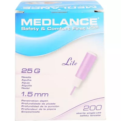 MEDLANCE plus lancetas de segurança Lite 25 G, 200 unid MEDLANCE plus lancetas de segurança Lite 25 G, 200 unid