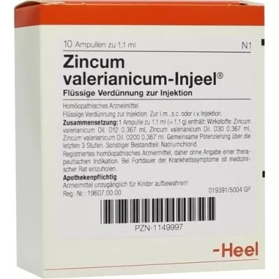 ZINCUM VALERIANICUM INJEEL Ampolas, 10 unidades ZINCUM VALERIANICUM INJEEL Ampolas, 10 unidades