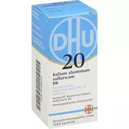 BIOCHEMIE DHU 20 alúmen de potássio.enxofre.D 6 comprimidos, 80 unidades