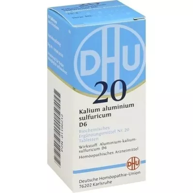 BIOCHEMIE DHU 20 alúmen de potássio.enxofre.D 6 comprimidos, 80 unidades BIOCHEMIE DHU 20 alúmen de potássio.enxofre.D 6 comprimidos, 80 unidades