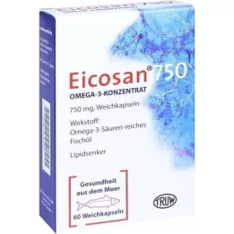 EICOSAN 750 cápsulas moles de concentrado de ômega-3, 60 unidades