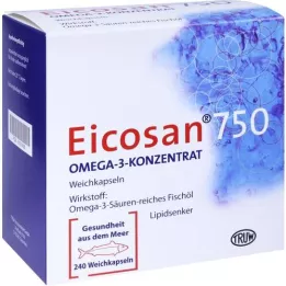 EICOSAN 750 cápsulas moles de concentrado de ômega-3, 240 unidades