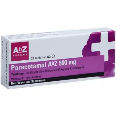 PARACETAMOL AbZ comprimidos de 500 mg, 20 unidades