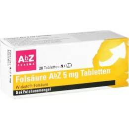 FOLSÄURE AbZ comprimidos de 5 mg, 20 unidades