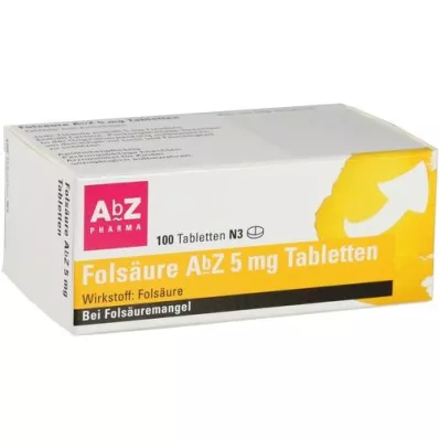FOLSÄURE AbZ comprimidos de 5 mg, 100 unidades FOLSÄURE AbZ comprimidos de 5 mg, 100 unidades