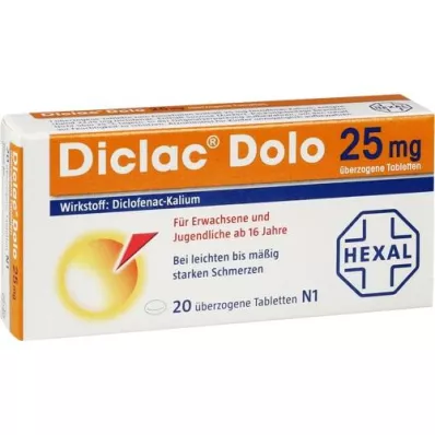 DICLAC Dolo 25 mg comprimidos revestidos, 20 unidades