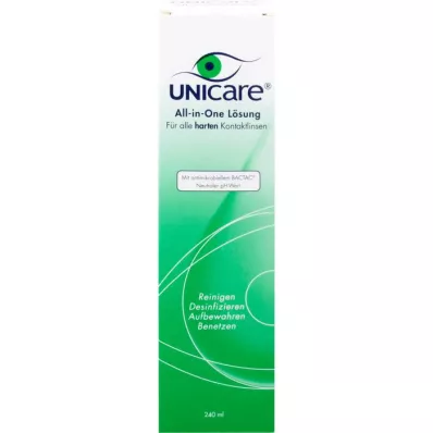 UNICARE Solução tudo-em-um para todas as lentes de contato rígidas, 240 ml