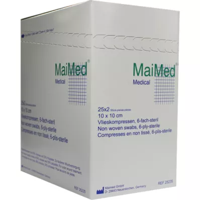 VLIESKOMPRESSEN 10x10 cm estéril 6 vezes, 25X2 unidades VLIESKOMPRESSEN 10x10 cm estéril 6 vezes, 25X2 unidades