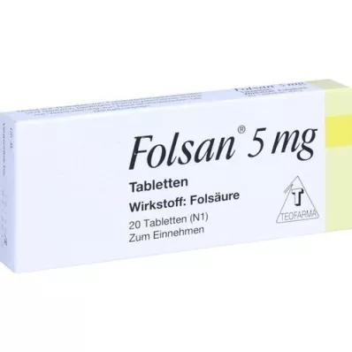 FOLSAN comprimidos de 5 mg, 20 unidades FOLSAN comprimidos de 5 mg, 20 unidades