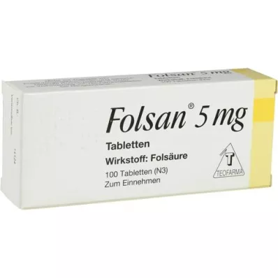 FOLSAN comprimidos de 5 mg, 100 unidades FOLSAN comprimidos de 5 mg, 100 unidades