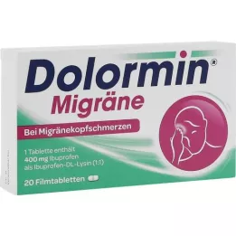 DOLORMIN Comprimidos revestidos por película para enxaqueca, 20 unidades