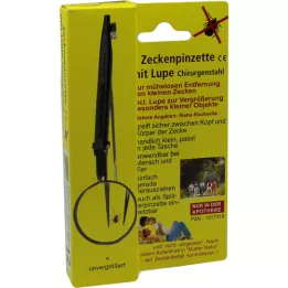 ZECKENPINZETTE Aço cirúrgico com lupa, 1 peça