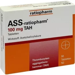 ASS-ratiopharm 100 mg TAH comprimidos, 50 unidades