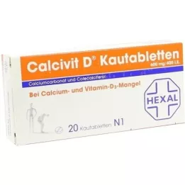 CALCIVIT D Comprimidos mastigáveis, 20 unidades