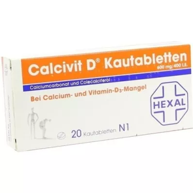 CALCIVIT D Comprimidos mastigáveis, 20 unidades CALCIVIT D Comprimidos mastigáveis, 20 unidades