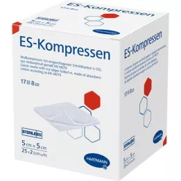 ES-KOMPRESSEN estéril 5x5 cm 8 vezes, 25X2 unidades