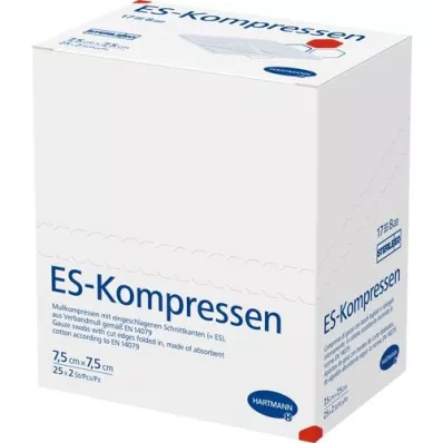 ES-KOMPRESSEN estéril 7,5x7,5 cm 8 vezes, 25X2 unidades ES-KOMPRESSEN estéril 7,5x7,5 cm 8 vezes, 25X2 unidades