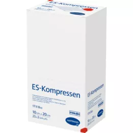 ES-KOMPRESSEN estéril 10x20 cm 8 vezes, 25X2 unidades