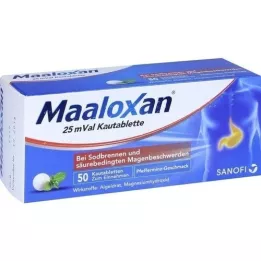 MAALOXAN Comprimidos mastigáveis de 25 mVal, 50 unidades