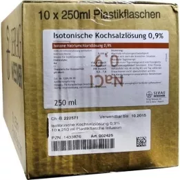 ISOTONISCHE Solução salina 0,9% plástico inf. solução, 10X250 ml