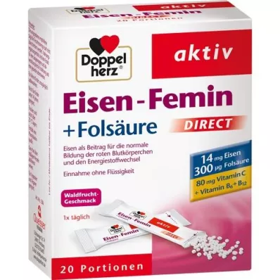 DOPPELHERZ Ferro Femin DIRECT Pellets, 20 unid DOPPELHERZ Ferro Femin DIRECT Pellets, 20 unid