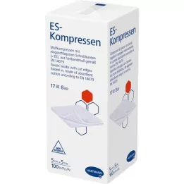 ES-KOMPRESSEN não estéril 5x5 cm 8 dobras, 100 unid