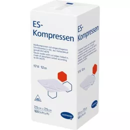 ES-KOMPRESSEN não estéril 7,5x7,5 cm 12 dobras, 100 unid
