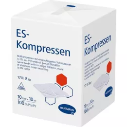 ES-KOMPRESSEN não estéril 10x10 cm 8 dobras, 100 unid