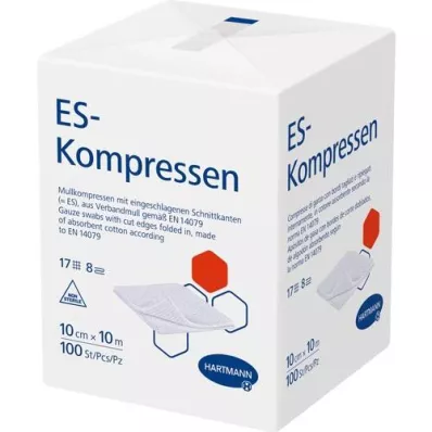 ES-KOMPRESSEN não estéril 10x10 cm 8 dobras, 100 unid ES-KOMPRESSEN não estéril 10x10 cm 8 dobras, 100 unid