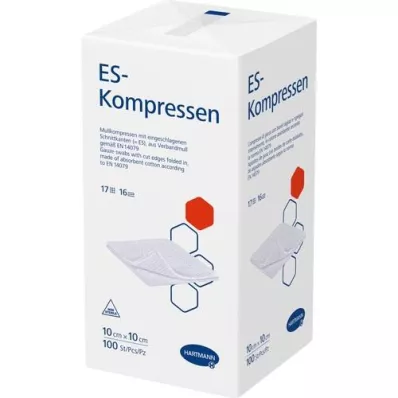 ES-KOMPRESSEN não estéril 10x10 cm 16 dobras, 100 unid
