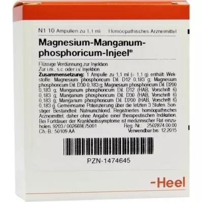 MAGNESIUM MANGANUM ampolas de fósforo Injeel, 10 unidades MAGNESIUM MANGANUM ampolas de fósforo Injeel, 10 unidades