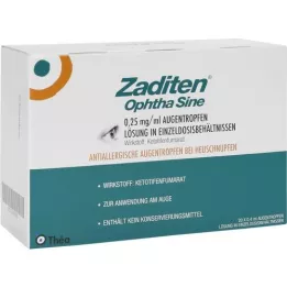 ZADITEN ofta senoidal 0,25 mg/ml colírio dose única, 20 unidades