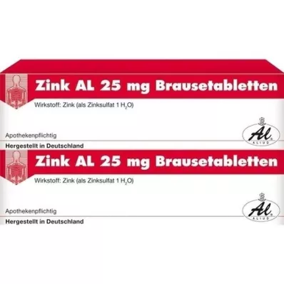 ZINK AL Comprimidos efervescentes de 25 mg, 40 unidades ZINK AL Comprimidos efervescentes de 25 mg, 40 unidades