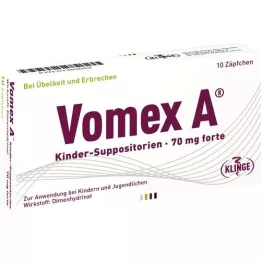 VOMEX A Supositórios infantis 70 mg forte, 10 unidades