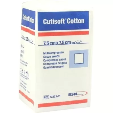 CUTISOFT Algodão compre.7,5x7,5 cm não estéril, 100 un