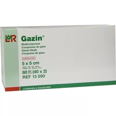 GAZIN Gaze comp.5x5 cm estéril 12 dobras, 40x2 peças