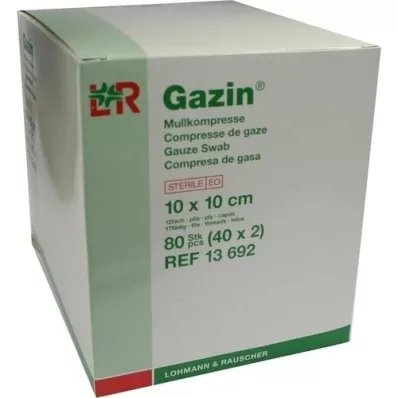 GAZIN Comp. de gaze. 10x10 cm estéril 12 dobras, 40x2 peças GAZIN Comp. de gaze. 10x10 cm estéril 12 dobras, 40x2 peças