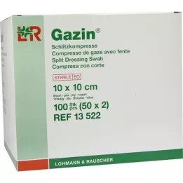 GAZIN Compressas fendidas 10x10 cm estéreis 8 dobras, 50x2 peças