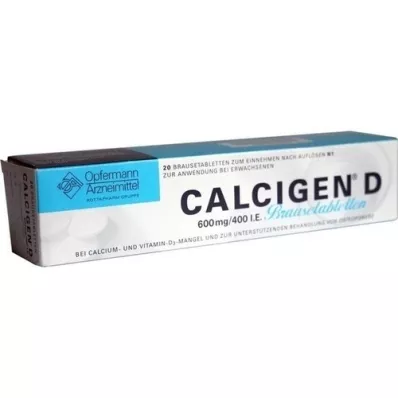 CALCIGEN D 600 mg/400 UI comprimidos efervescentes, 20 unidades CALCIGEN D 600 mg/400 UI comprimidos efervescentes, 20 unidades